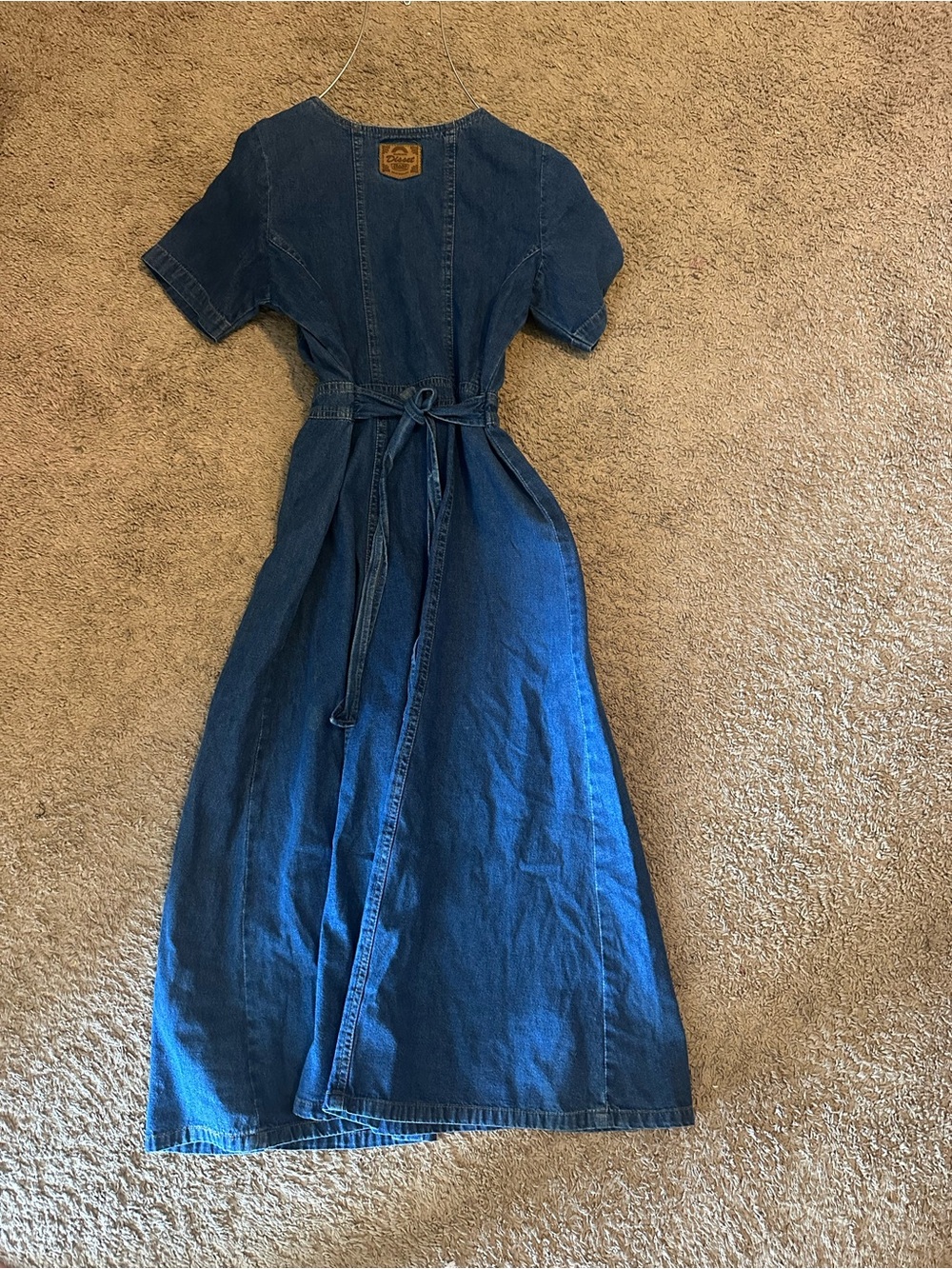 Disset Dark Blue Denim Button-Front Midi Dress - Picture 3 of 5
